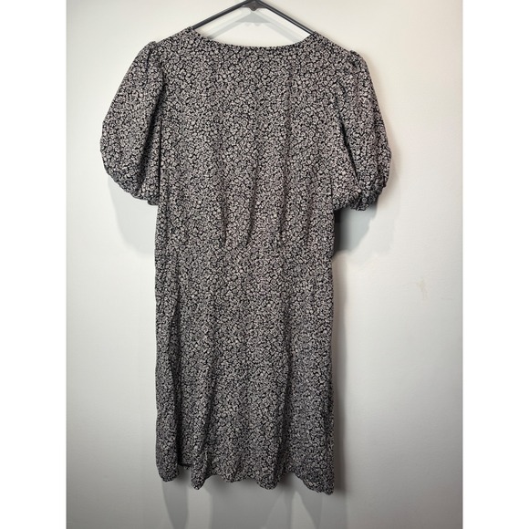 Madewell Women Floral Print V Neck Short Sleeve Midi Dress Size 14 - Picture 7 of 11